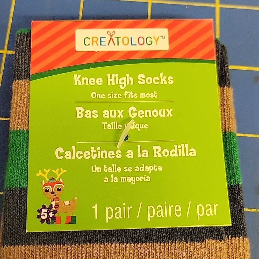 Camo Striped Greens Knee High 1 pair - Picture 2 of 4